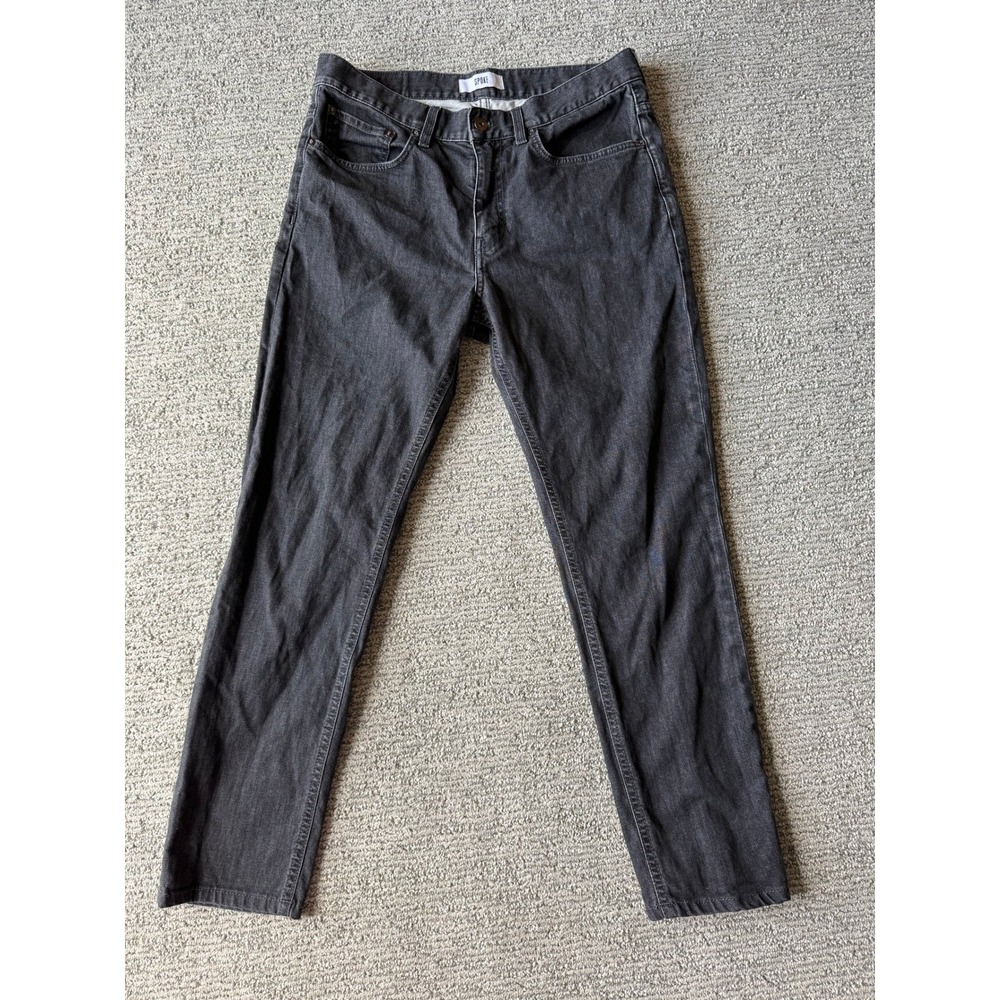 Spoke London Build A Slim Fit Jeans Black Wash Waist‎ 32 Cotton Blend